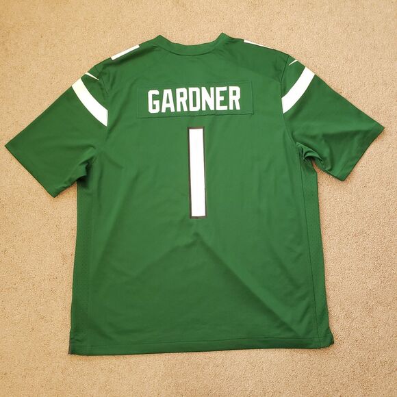 Nike Engineered Sauce Gardner New York Jets Size XL Mens Green NFL Jersey #1 - Picture 5 of 7